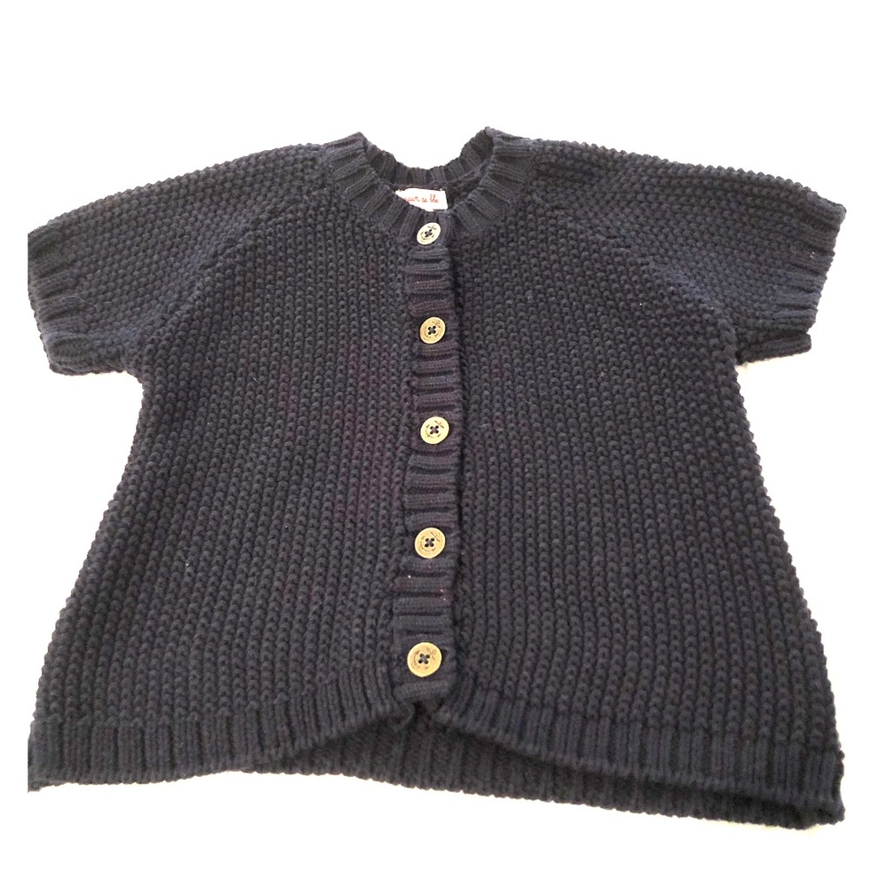 Button front knit sweater